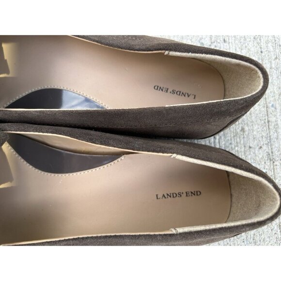 New Lands End Womens Size 8 Slip On Tassel Moccasin Brown Suede Loafers - Picture 11 of 13